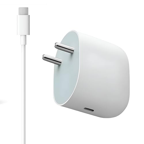 Image of Google 45W C-Type Rapid Charger Adapter Compatible with Pixel 10|10 pro XL|9|9A|9 Pro|9 Pro XL|9 Pro Fold|8|8A|8 Pro|Laptop|MacBook| Chromebook|Buds|Tablet, 45Watt Type C Fast Charging Adaptor
