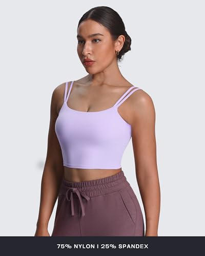 Image of Aoxjox Women's Workout Sports Bras Fitness Padded Backless Yoga Crop Tank Top Twist Back Cami