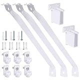 Chaokant 12 Inch Wire Shelf Brackets Set, 3 Pack Metal Shelf Supports + 6 Shelf Clips & 2 End Brackets, Wire Shelving Accessories for Wardrobe and Wall Bracket Installation