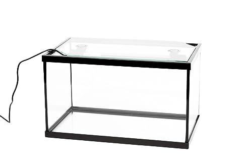 Acuario Cristal con Marco Negro 11 L. + Tubo LUZ LED