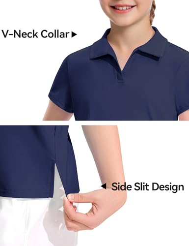 Image of KEREDA Girls Polo Shirts Golf Tennis School Uniform T Shirts Quick Dry Tops