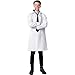 Mepase 5 Pcs Halloween Professor Costume Scientist Doctor Accessories Adult Men with White Lab Coat Fake Pipe Tie Pens