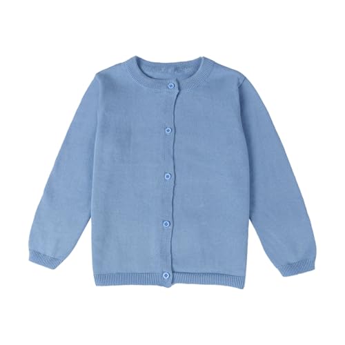 Generisch 2025 - Chaqueta de punto de manga larga para bebé niños niñas, jersey con botones para niños, jerseys de cuello redondo para niñas, chalecos de punto, jersey para bebé niña, BU1, 7 años