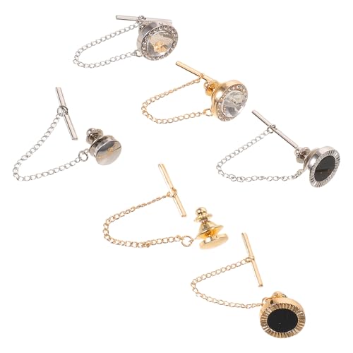 Clips para corbata de cobre con cadena redonda accesorio versátil para hombre 1