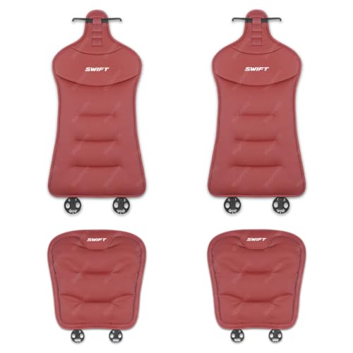 スズキ スイフト 車用 シートカバーセット カーシートカバー 座布団 スイフト SWIFT ZC33S 13S 53S C83S 車腰クッション ランバーサポート ファッション背もたれ 滑り止め 通気 運転席用 助手席用 リアシート (レッド,2個 前席シ