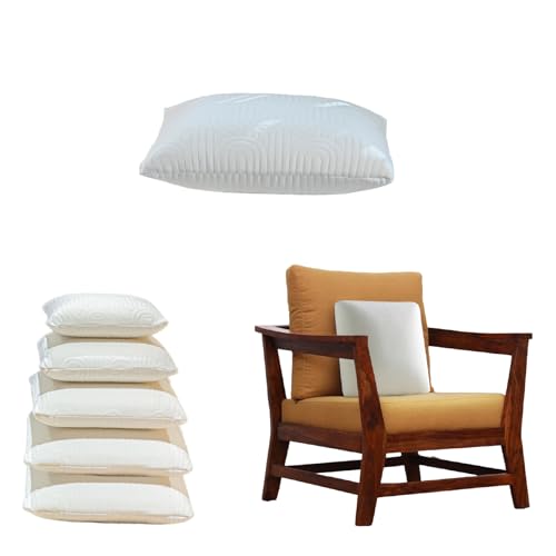 Image of The White Willow Moulded PU Foam Sofa Cushion (16 x 16 inches) for Back Support and ensures Proper Spine Alignment Lightweight, Hypoallergenic and Comfortable for All- Pack of 2