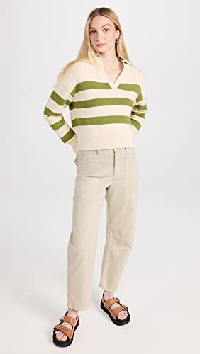 Image of Velvet Women's Lucie Cotton Cashmere Striped Polo Sweater