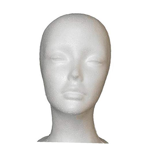 Uayasily Cabeça feminina modelo feminina espuma de poliéster espuma 3D comando manequim peruca de cabelo Display Srand
