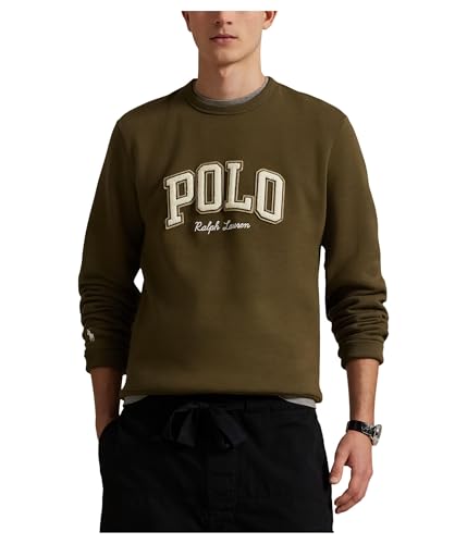 POLO RALPH LAUREN Mens Logo Fleece Sweatshirt Canopy Olive Medium
