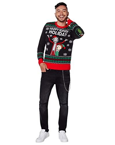 Spencer’s Rick and Morty Light-Up Happy Holiday Ugly Christmas Sweater | Light-Up Christmas Sweater3