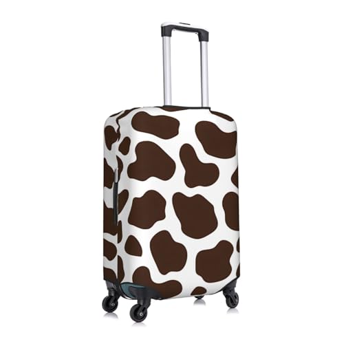 Brown Cow Print Travel Luggage Cover Suitcase Protector Bag, Fits 18-32 Inch Luggage, Double-Sided Printed Suitcase Sleeve For Kid And Adult,Small3