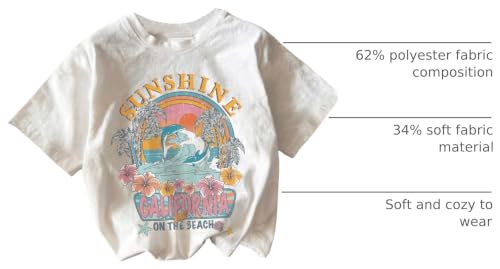 Image of RoseSeek Short Sleeve Graphic Round Neck Cute Tops Tee Shirts