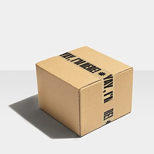 Cool Decorative Packing Tape For Small Business - Cute Designer Printed Packaging And Shipping Tape - Yay I'm Here!, Clear Black, 1.88" X 110 Yards (330 Feet) #TOP3