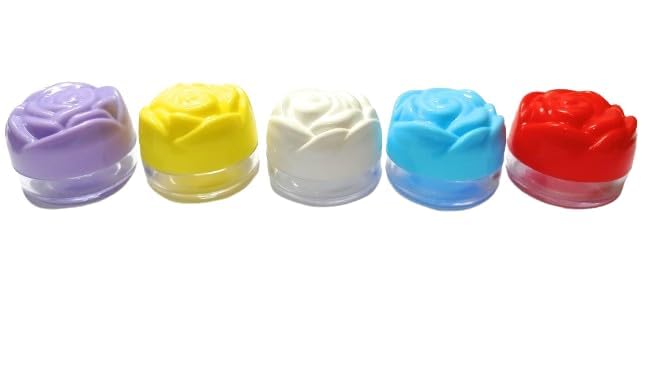 Empty Mini Cream Jar, 10ml Cosmetic Flowered Shape Screw Jar - Refillable Leak-proof Travel Dispenser for Makeup, Face, Body, Hand Cream - Pack of 12, Mix Colors-image-19