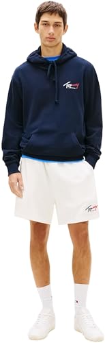 Tommy Jeans Herren Hoodie Entry Sign mit Bauchtasche, Blau (Dark Night Navy), XS – Ansicht 5