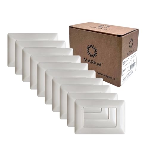 10PZ Placche 3 Posti Bianco compatibile con Bticino Matix tipo AM4803BBN sottile per supporti 503SA