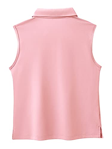 Image of Girls Golf Polo Shirts Sleeveless V Neck Shirts for 5-12 Years