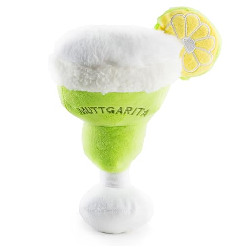 Haute Diggity Dog Muttgarita, Plush Designer Dog Toys with Interactive Squeaker, Stimulating Pet Enrichment, Machine-Washable & Safe Materials for All Breeds, One Size