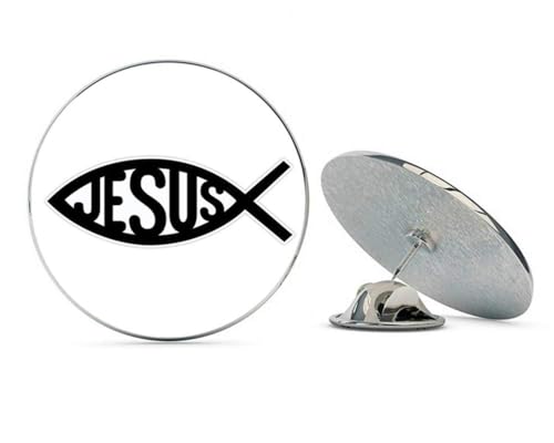 Jesus Fish Black Metal 0.75" Lapel Hat Pin Tie Tack Pinback2