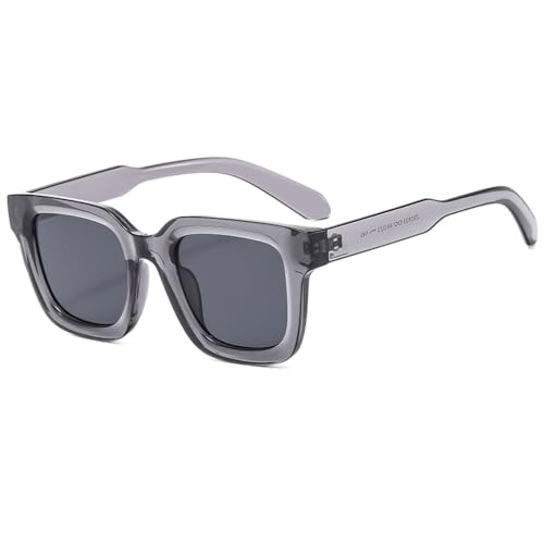 Lunettes de soleil carrées punk vintage nuances grises femme homme