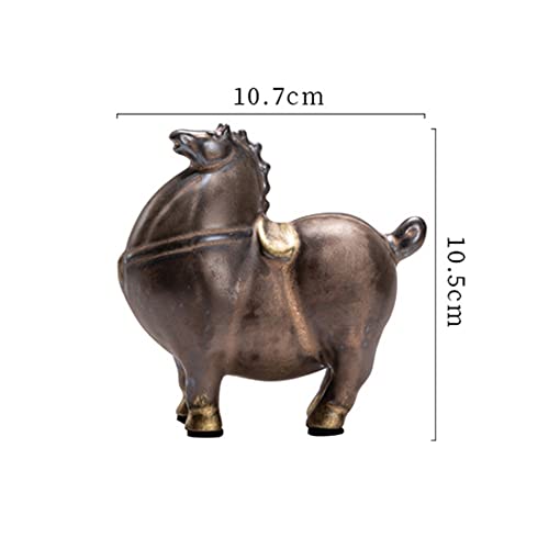 Figura coleccionable de caballo gordo de cerámica miniatura 7