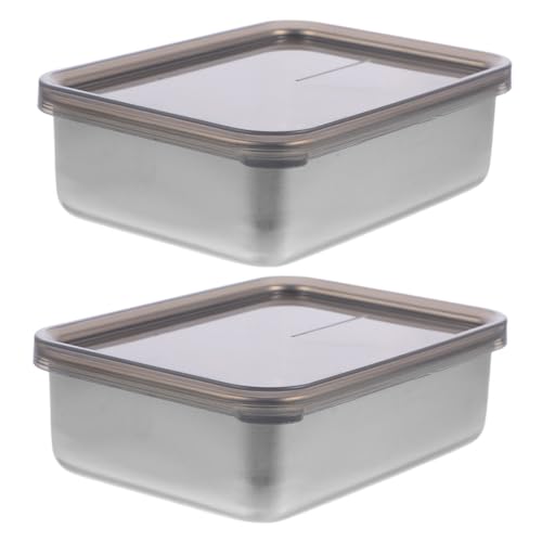 TIDTALEO 2 Piezas Contenedor de Almacenamiento de Queso y Acero Inoxidable Refrigerador para Mantener Frescos Queso y Embutidos