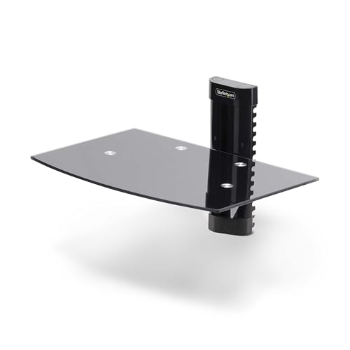 StarTech.com Étagère AV Murale Flottante, Support à Hauteur Ajustable pour sous Télévision, Support Mural pour TV