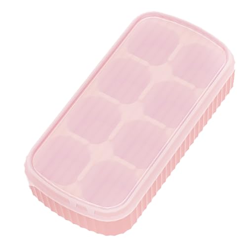 Bandeja de hielo de silicona flexible con tapa rosa miniatura 4