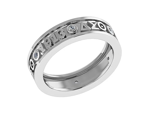 DELTA SIGMA THETA STERLING SILVER ETERNITY RING WITH WHITE CRYSTAL DST-R0112