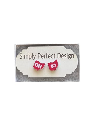 Handmade Hypoallergenic Ohio State Buckeyes Earrings: Perfect OSU Jewelry Gift for Women Ideal for Gameday Graduation or Ohio State Fans - Small