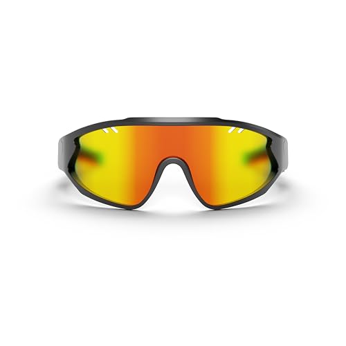 Image of Reebok Voltage Smart Audio Sunglasses, Red Mirror Polarized Lens, Unisex, HiFi Bluetooth Sport Glasses with UV Protection - Powered by Lucyd