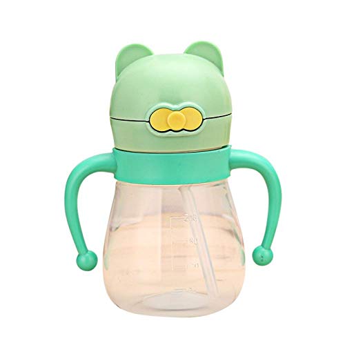 NO BAND 250ml Cute Baby Cup Niños Niños Aprenden Alimentando Agua Potable Mango de Paja Biberón Taza de Entrenamiento Baby Feeding Cups-200ml-G_United_States