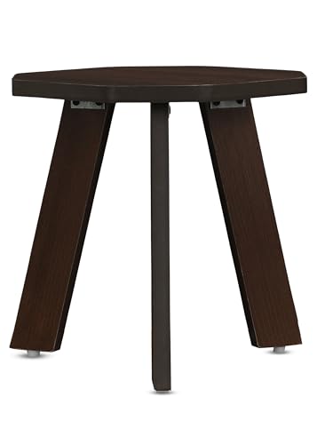 Image of SBF Furniture Mini Hexagonal Side Table, 30cm Matte Finish, Modern Minimalist Design, 3 Angled Legs (Brown2)