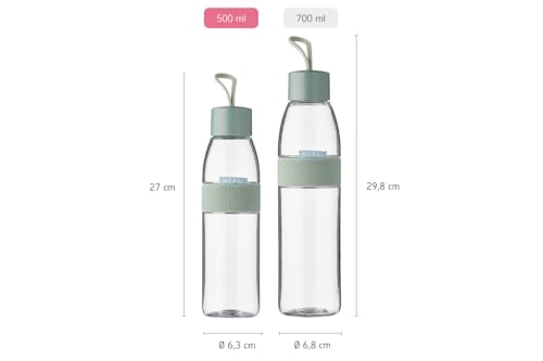 Mepal - Wasserflasche Ellipse - Wiederverwendbare Trinkflasche - Auslaufsichere - Geeignet für kohlensäurehaltige Getränke - BPA-frei - 500 ml - Nordic green