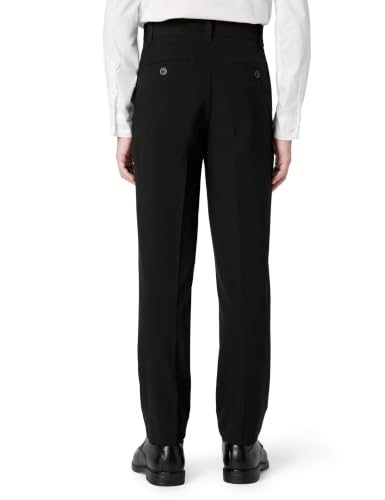 Image of Calvin Klein Boys Flat-Front Bi-Stretch Dress Pant, Straight Leg Fit, Belt Loops & Front Pockets