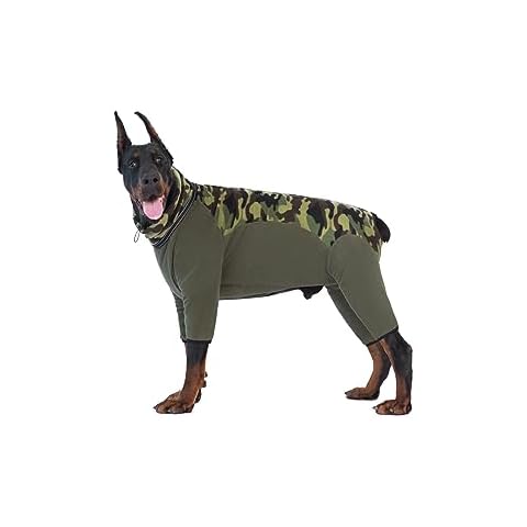 BECHANMIG Dogs Cold Weather Coat,Pet Winter Thickened Warm Four-Legged Jumpsuit with Zipper D-Ring,Dog Adjustable Anti-Hair Windproof Coat Jacket for Small Medium Large Dogs_XS(Army Green) Cover