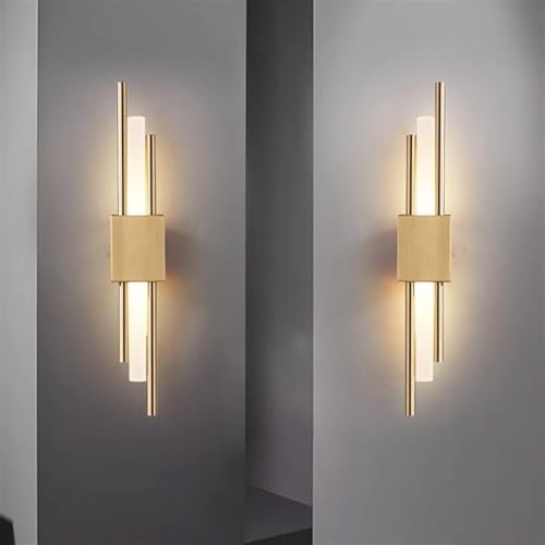 Image of Groeien Pack of 2 | 18w Modern LED Long Wall SconceGold Auric Beam Acylic Wall Light for Bedroom Living Room Corridor Lighting Fixtures Wall Mount (Auric Beam, 2)