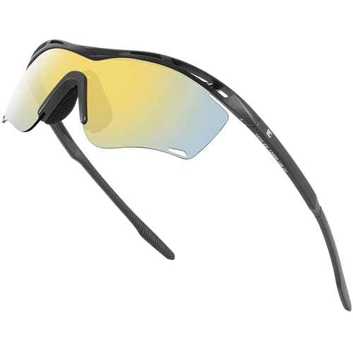 Image of BIRCEN Mens Polarized Sunglasses for Sports: TR90 Lightweight Sun Glasses Wrap Around Shades for Fishing Driving Cycling