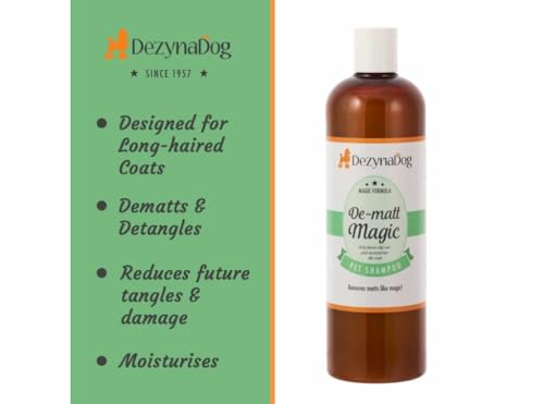 Dezynadog De-Matt Magic Dog Shampoo, unübertroffenes Pflegeshampoo für Haustiere, Entfilzungs- und Entwirrungsshampoo für Hunde, spendet trockenem Fell Feuchtigkeit, hergestellt in Großbritannien, 5L