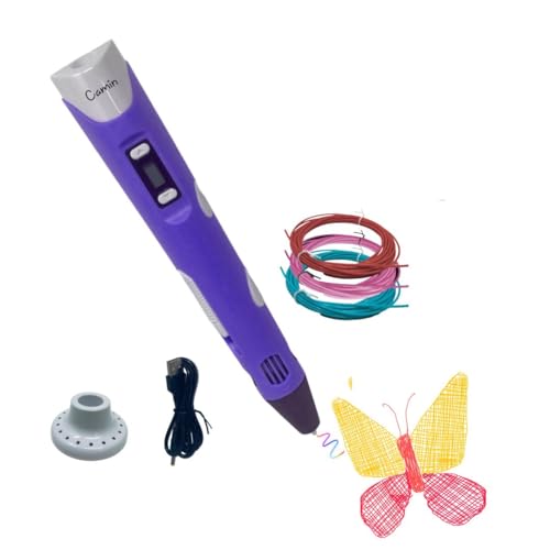 Image of Camin 3D Pen, 3D Printing Pen for Kids, USB Powered 3D Pen for Kids (Purple, 3 PLA)