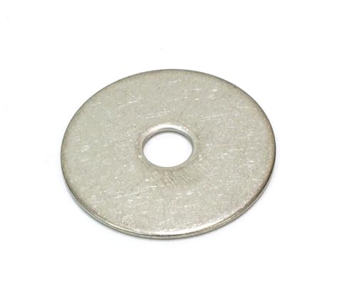 1/2" x 2" Stainless Fender Washer, (100 Pack), 18-8 (304) Stainless Steel Flat Washer, 0.562" ID x 2" OD x 0.062" Thick, Plain Finish Metal Washer by Bolt Dropper