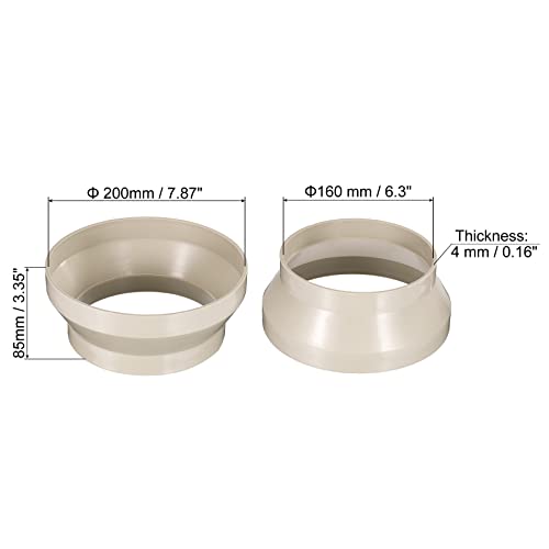 PATIKIL 8" to 6" Duct Reducer Connector, Heating Cooling Ventilation Tube Fire-Resistant Increaser Adapter Pipe Fitting for Vent System - Image 2