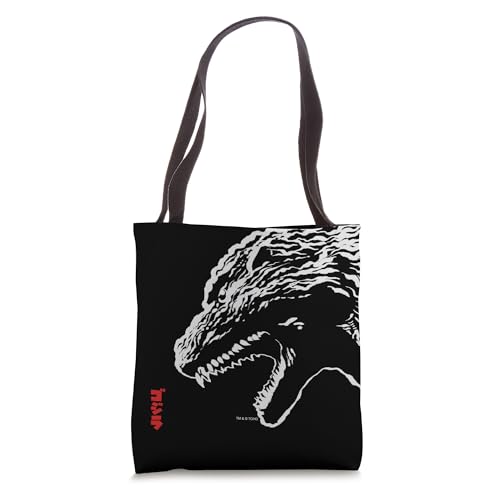Bolso tipo tote con perfil gigante de Godzilla y título en kanji, monstruo de película miniatura 1