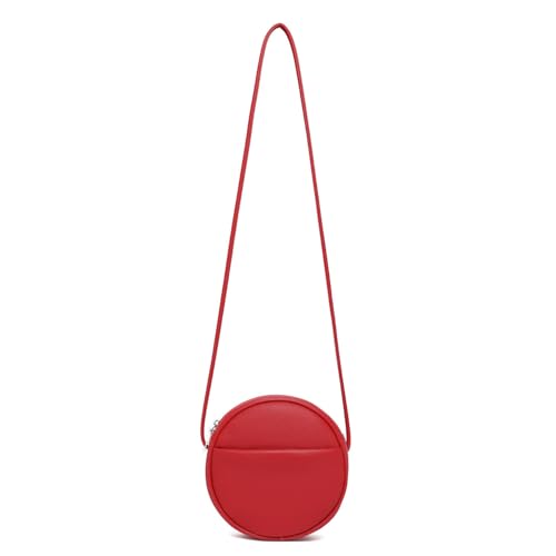 Image of Circle Crossbody Bag for Women NYLON Circle Purse with Zipper Adjustable Knot Shoulder Straps