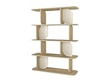 Vente unique   Etagére avec 4 tablettes   Naturel Clair et Beige   NELERIA