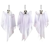 JOYIN 3 PCS Halloween Party Decoration 27.5" Hanging Ghosts, Cute Flying Ghost for Front Yard Patio Lawn Garden Party Décor and Holiday Decorations