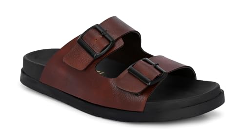 Image of AFROJACK Men's Sandals | Casual Sandal /Slippers For Men With PU Upper | Comfortable Sole Stylish & Durable Design | Slip-on Style | Light Weight, s4500