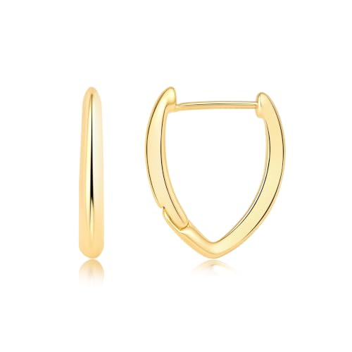 Image of Tiny Gold Hoops Earrings 14K Gold Plated Small Hoop Earrings Dainty Minimalist Geometric Huggie Earrings Boho Beach Simple Jewelry Gift for Her