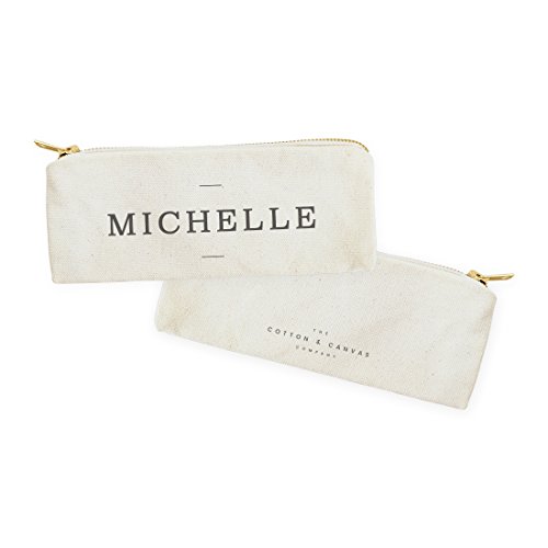 Image of The Cotton & Canvas Co. Personalized Modern Name Small Cosmetic Case and Travel Pouch for Office and On the Go