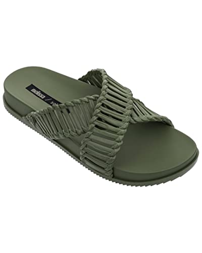 Melissa - Womens Cosmic Ii + Salinas Ad Sandal, Size: 5 M US, Color: Dark Green Moss